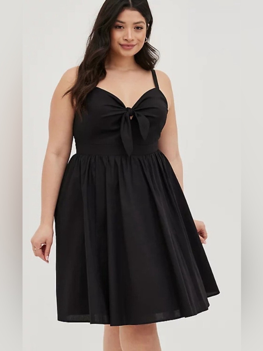 Mini Poplin Tie-Front Skater Dress 3X